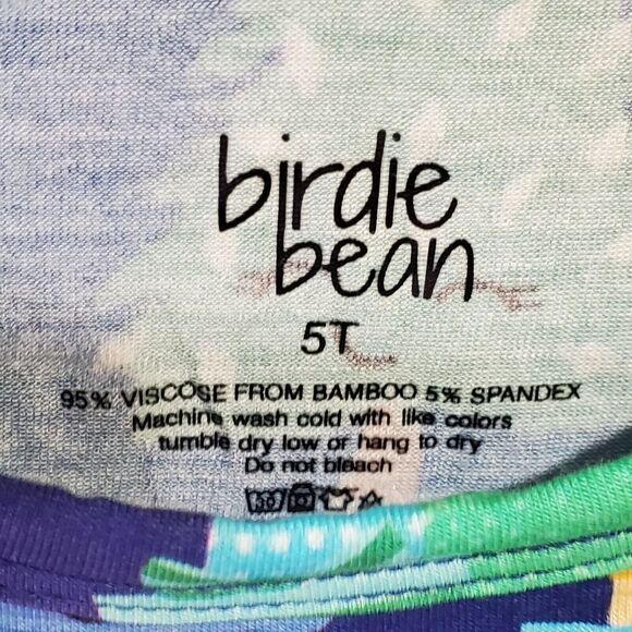 NEW Birdie Bean Girls Size 5T Dress Blue Smiling Christmas Tree Bamboo Viscose - Picture 4 of 8